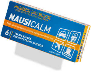 Nausicalm® Nausicalm® tablets treat nausea and prevent travel sickness.